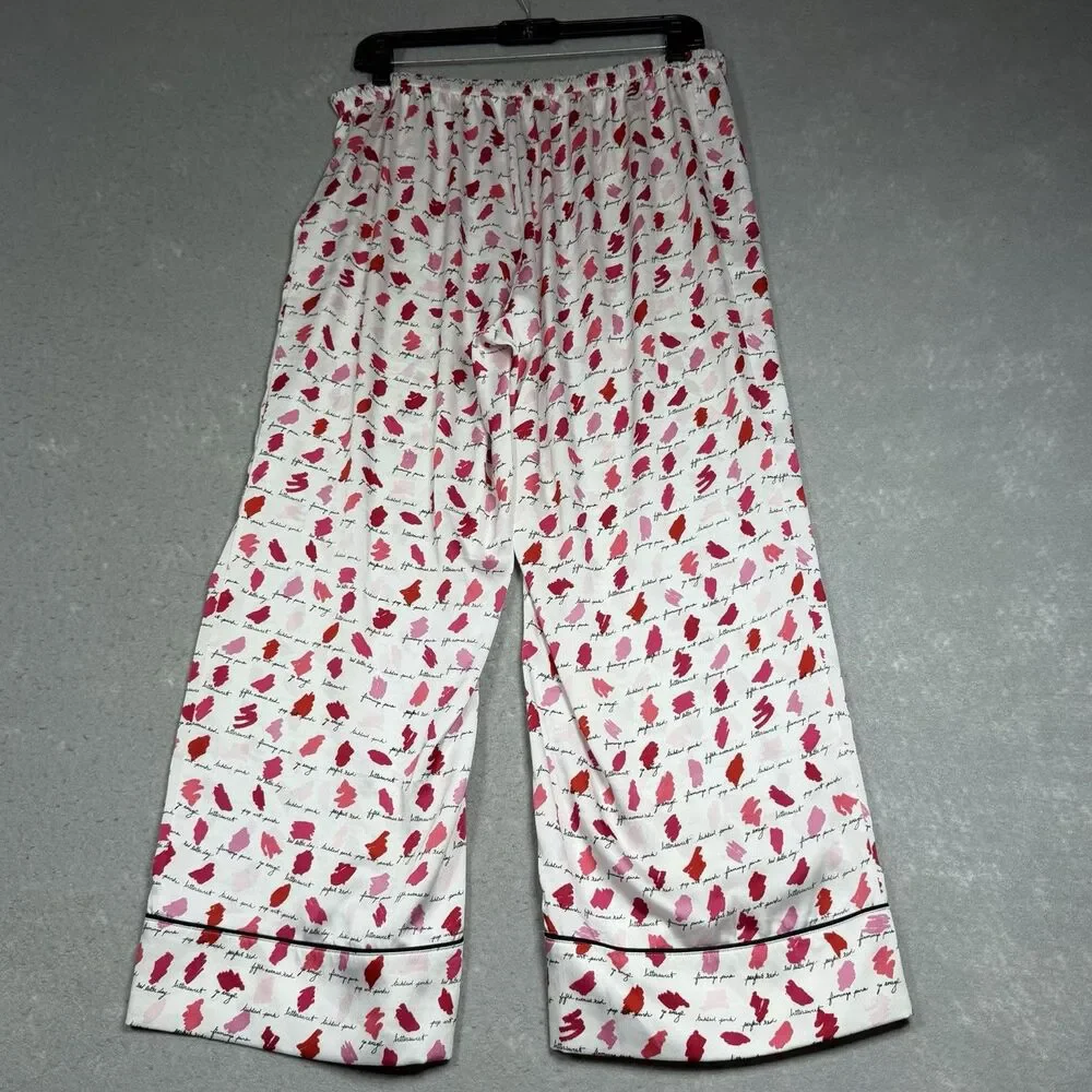 Kate Spade Synthetic Lipstick Cropped Pajamas Set Women’s Size 1
